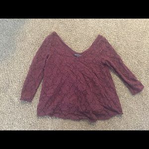 American Eagle burgundy blouse